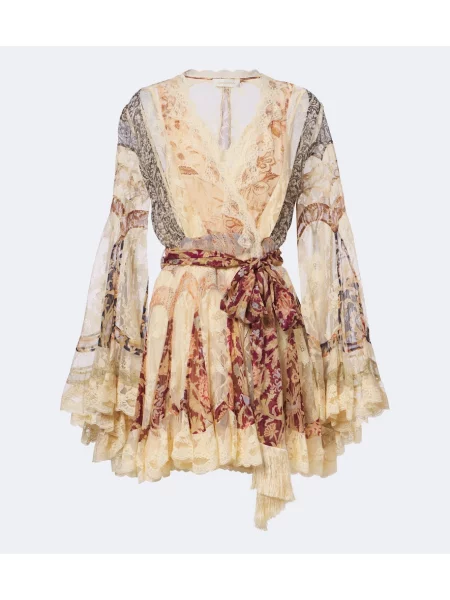 Rochie Zimmermann cu model floral din dantelă plic
