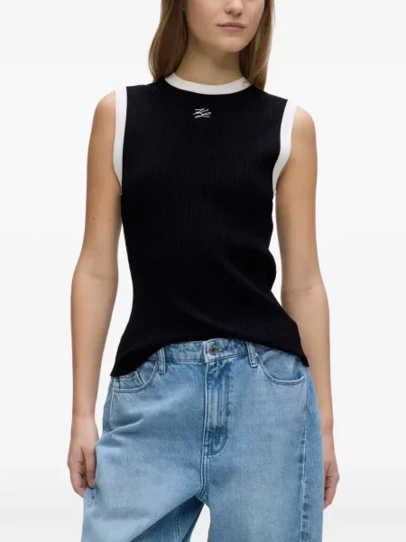 Top Karl Lagerfeld tricotate negru
