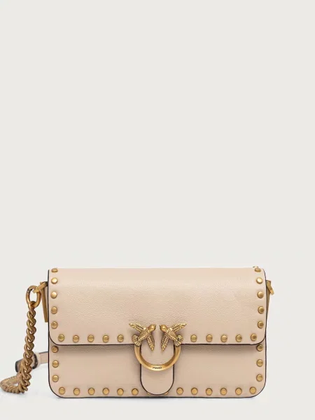 Pinko geantă crossbody pentru femei din piele bej