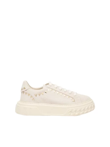 Sneakersy Casadei skórzane beżowe