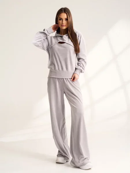 Велюровий Спортивний костюм ISSA Plus сірий