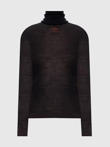Вовняні шкарпетки Versace для гольфу чорні