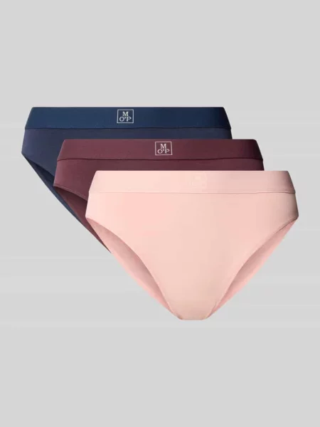 Figi z paskiem z logo w zestaw 3 szt. Marc O'polo różowe