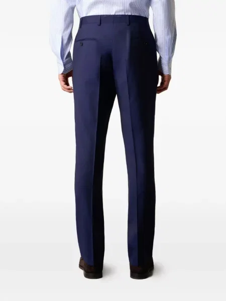 Vunene hlače Brooks Brothers plava