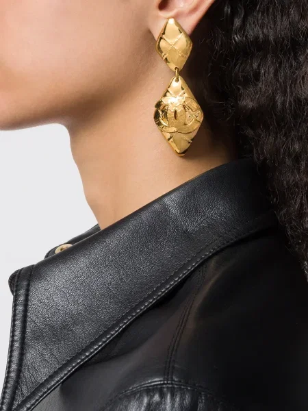 Náušnice Chanel Pre-owned zlaté