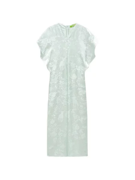 Rochie midi Shanghai Tang de mătase verde
