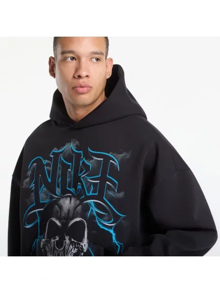 Φούτερ Nike Standard Issue Brushed Pullover Basketball Hoodie Black/ Lt Current Blue/ Pale Ivory S μαύρο