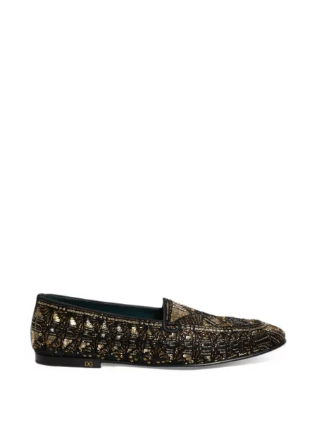 Loafersy Dolce And Gabbana z cekinami czarne