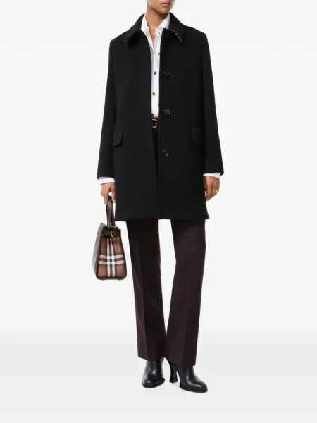 Palton Burberry de lână negru