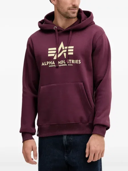 Mikina s kapucňou Alpha Industries fialová