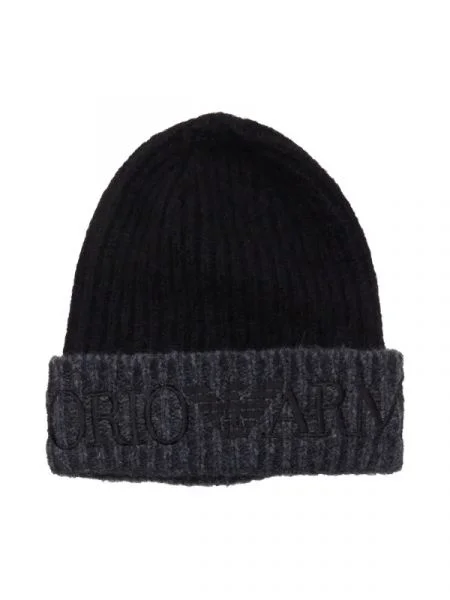 Emporio Armani Căciulă cu adaos de lână negru