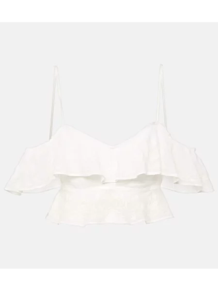Cropp top Isabel Marant cu broderie alb