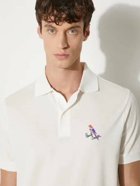 Тениска с яка Paul Smith бежово