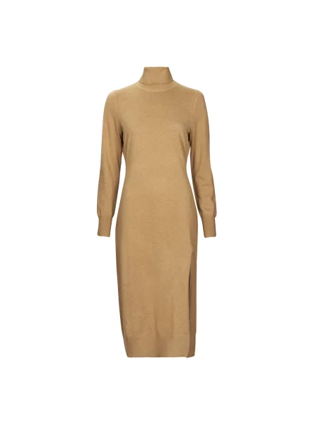 Maxi obleka Michael Michael Kors nad koleni reža bež