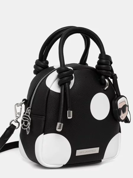 Karl Lagerfeld crossbody torbica iz umetnega usnja IKON črna