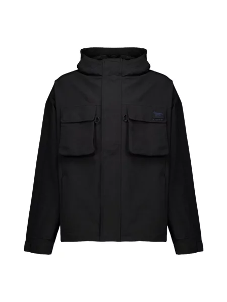 Kurtka Maison Kitsune z kapturem czarna