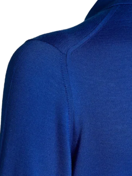 Lung tricou polo Kiton albastru
