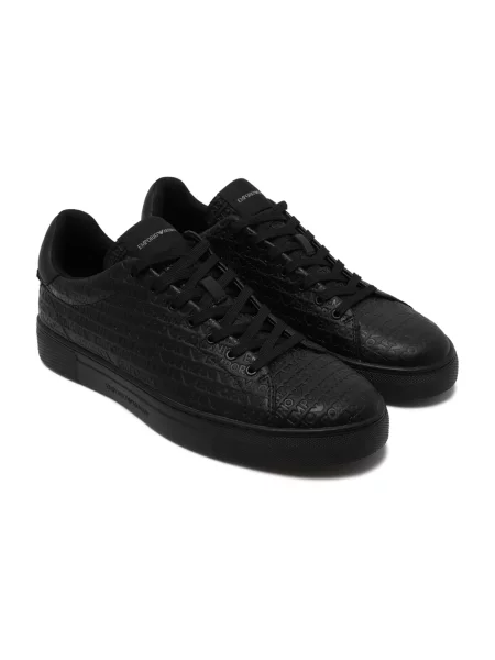 Sneakersy Emporio Armani skórzane czarne