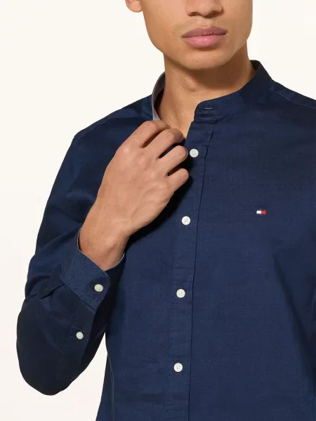 Tommy Hilfiger Košile Slim Fit Se Stojáčkem A Límečkem tmavě modrá