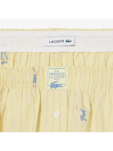 Lacoste Szorty Bokserskie Z Popeliny Żakardowej żółte