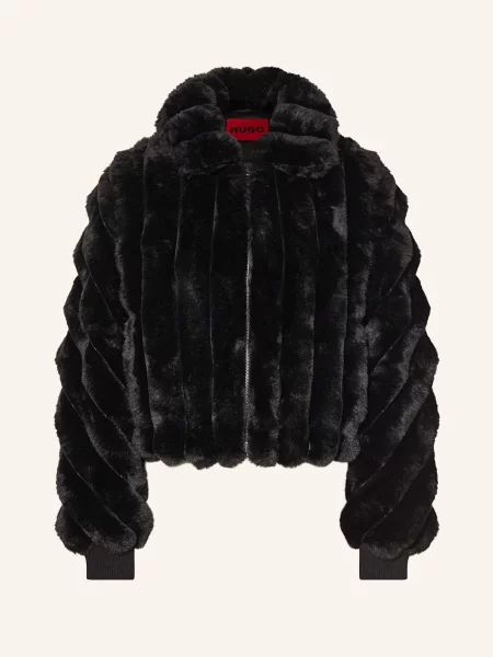 Hugo Kurtki Kobieta L Sztuczne futro Jacket czarny