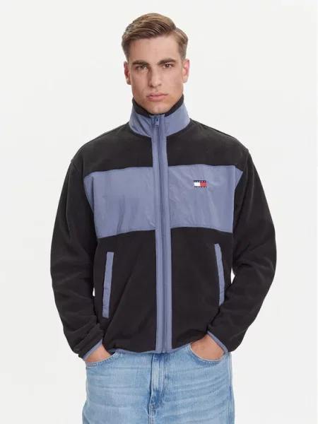 Fleece φλις φούτερ Tommy Jeans μαύρο