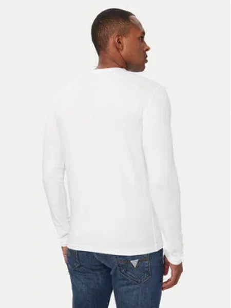 Tričko Guess Jeans s dlhými rukávmi biela