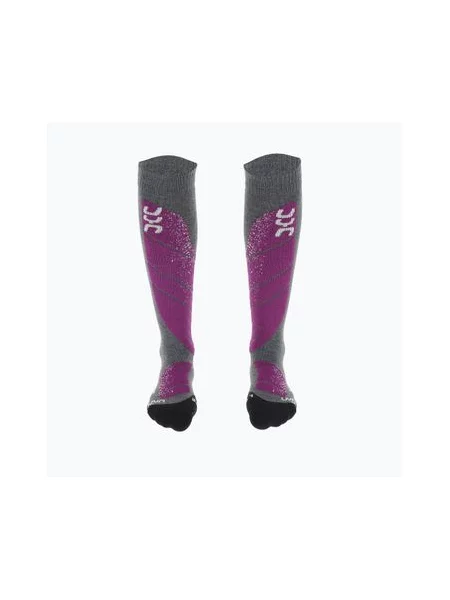 Шкарпетки гірськолижні UYN Ski All Mountain medium gray melange/purple фіолетові