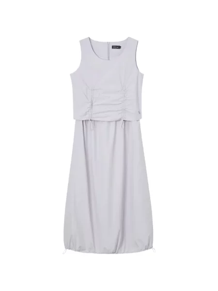 Rochie maxi Tout A Coup cu volane cu cordon violet
