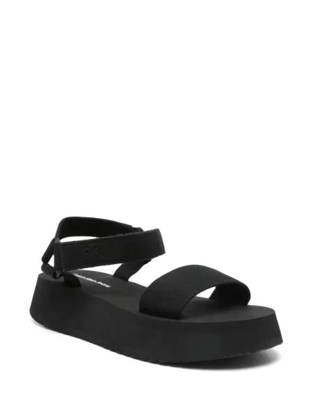 Sandale Calvin Klein Jeans din canvas negru