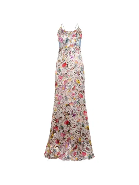 Rochie Roberto Cavalli cu model floral cu imagine de costum