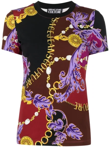 Tricou Versace Jeans Couture cu imagine roșu