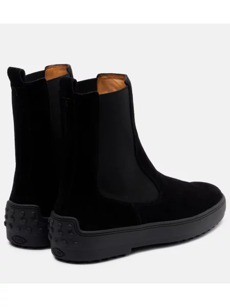 Cizme scurte Tod's din piele de căprioară negru