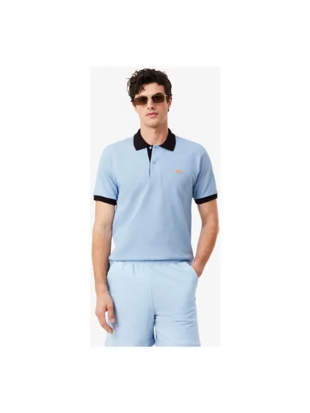 Koszulka polo Lacoste z krótkim rękawem niebieska