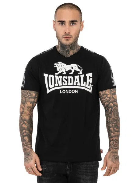 LONSDALE Tricou STOUR negru alb