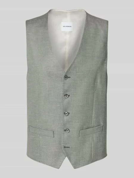 Kamizelka z mieszanki żywej wełny z dodatkiem lnu Roy Robson