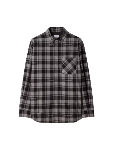 Koszula Off-white w kratę flanelowa biała
