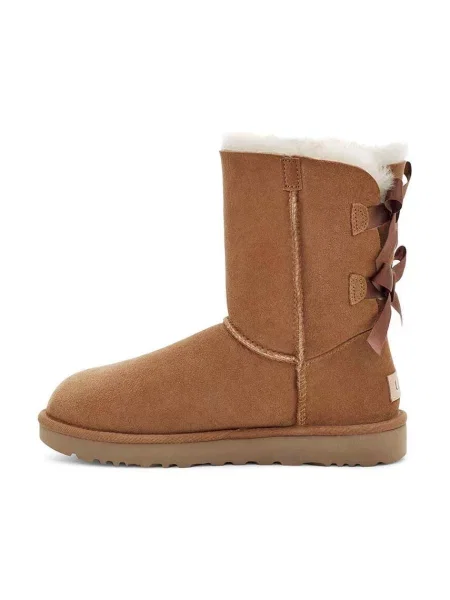 UGG Кожени чехли Classic Bailey Bow II кафяво