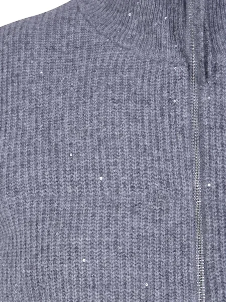 Vestă Seventy cu paiete tricotate gri