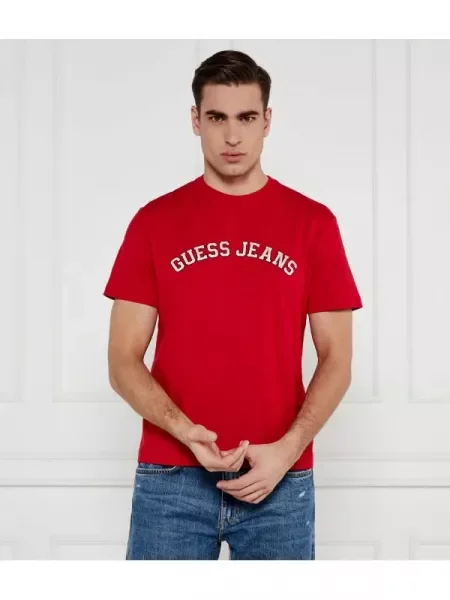 Guess Jeans Póló COLLEGIATE piros