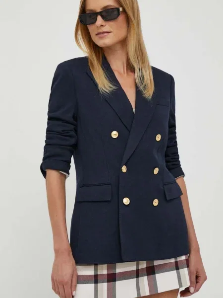 Polo Ralph Lauren sacou din lână bleumarin cu două rânduri de uni albastru