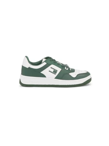 Sneakersy Tommy Hilfiger skórzane do koszykówki zielone