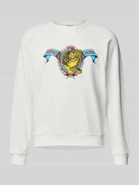 Bluza o kroju relaxed fit z bawełny Kenzo biała