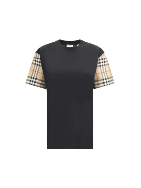 Koszulka Burberry casual w kratkę czarna