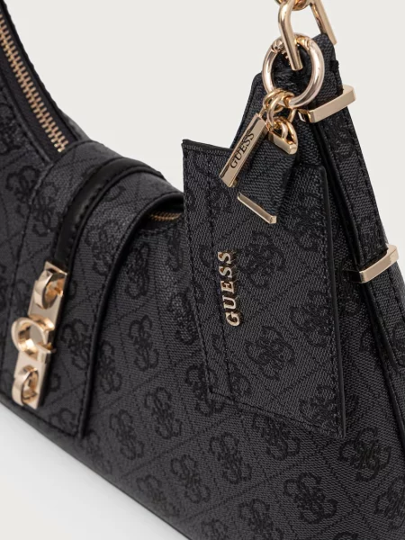 Кожаная сумка хобо Guess