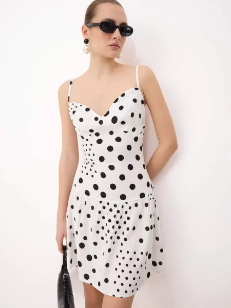 Trendyol Rochie de vară negru alb
