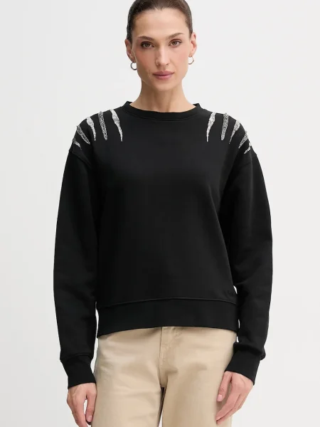 Pepe Jeans bluză cu imprimeu negru