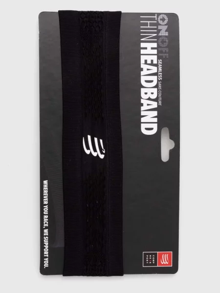 Пов'язка на голову Compressport Thin Headband On/Off чорний