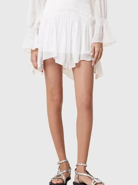Спідниця AllSaints PAMELA mini розкльошена білий