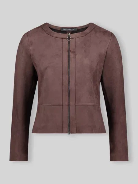 Żakiet krótki o kroju regular fit w imitacji skóry model NOS JULI' Betty Barclay